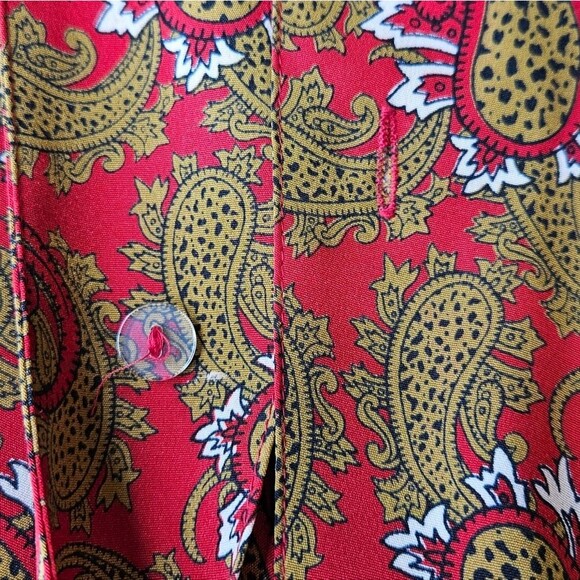 Vintage Josephine Paisley Wrap Front Fitted Waist Professional CareerWear Blouse - Picture 7 of 16